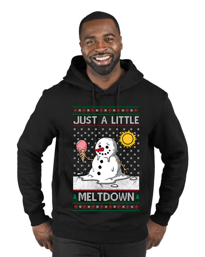Just A Little Meltdown, Ugly Christmas Sweater Premium Graphic Hoodie Sweatshirt