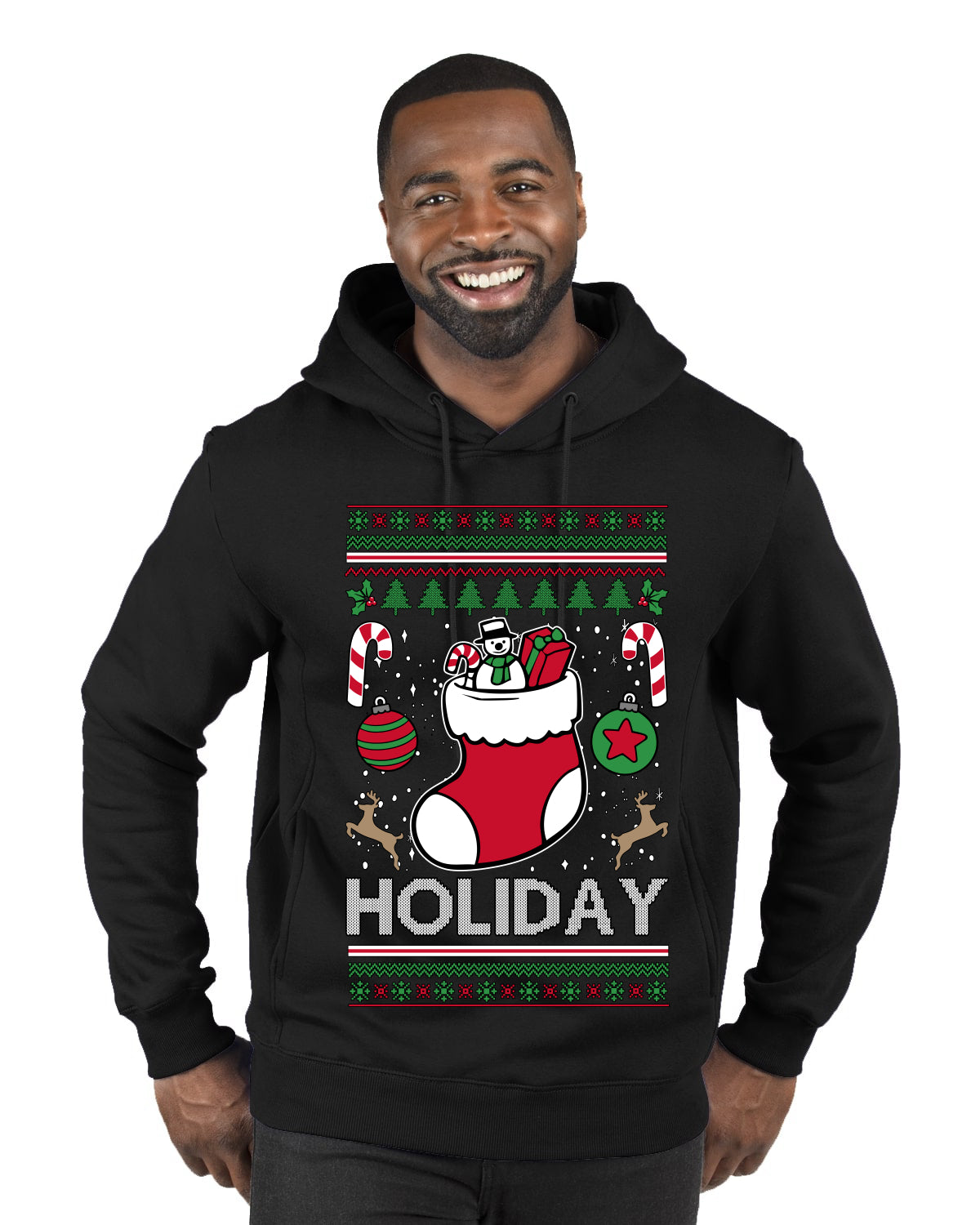 Holiday, Ugly Christmas Sweater Unisex Premium Graphic Hoodie Sweatshirt