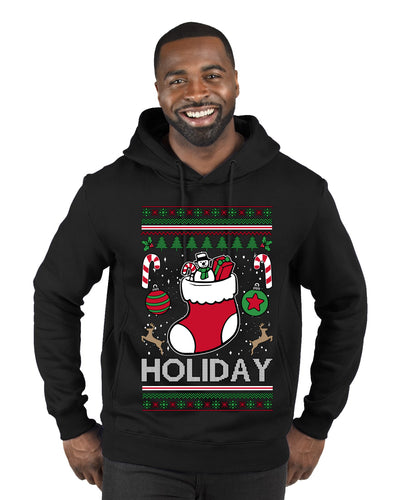 Holiday, Ugly Christmas Sweater Unisex Premium Graphic Hoodie Sweatshirt
