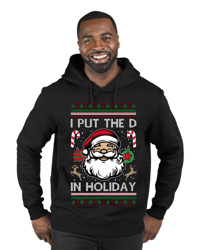 I Put The D In Holiday, Ugly Christmas Sweater Unisex Premium Graphic Hoodie Sweatshirt