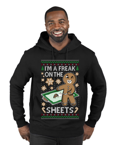 I'm A Freak On The Sheets, Ugly Christmas Sweater Unisex Premium Graphic Hoodie Sweatshirt