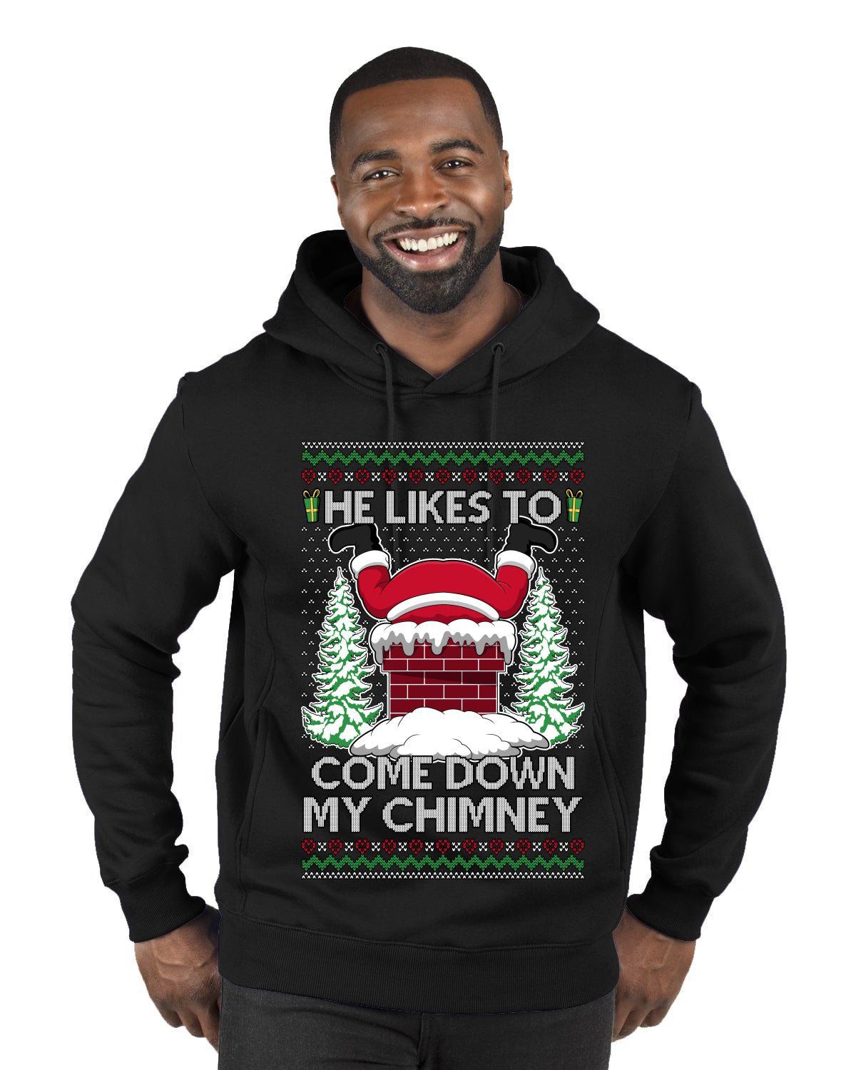 Come Down my Chimney Ugly Christmas Sweater Unisex Unisex Premium Graphic Hoodie Sweatshirt