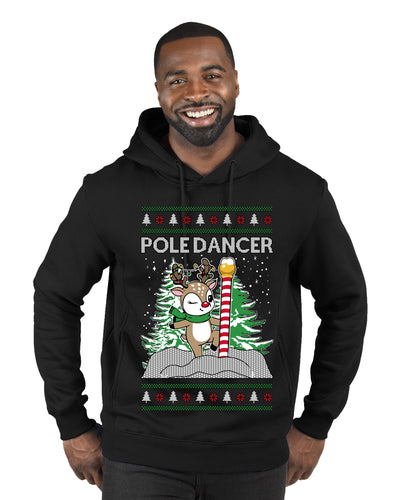 Pole Dancer, Ugly Christmas Sweater Unisex Premium Graphic Hoodie Sweatshirt