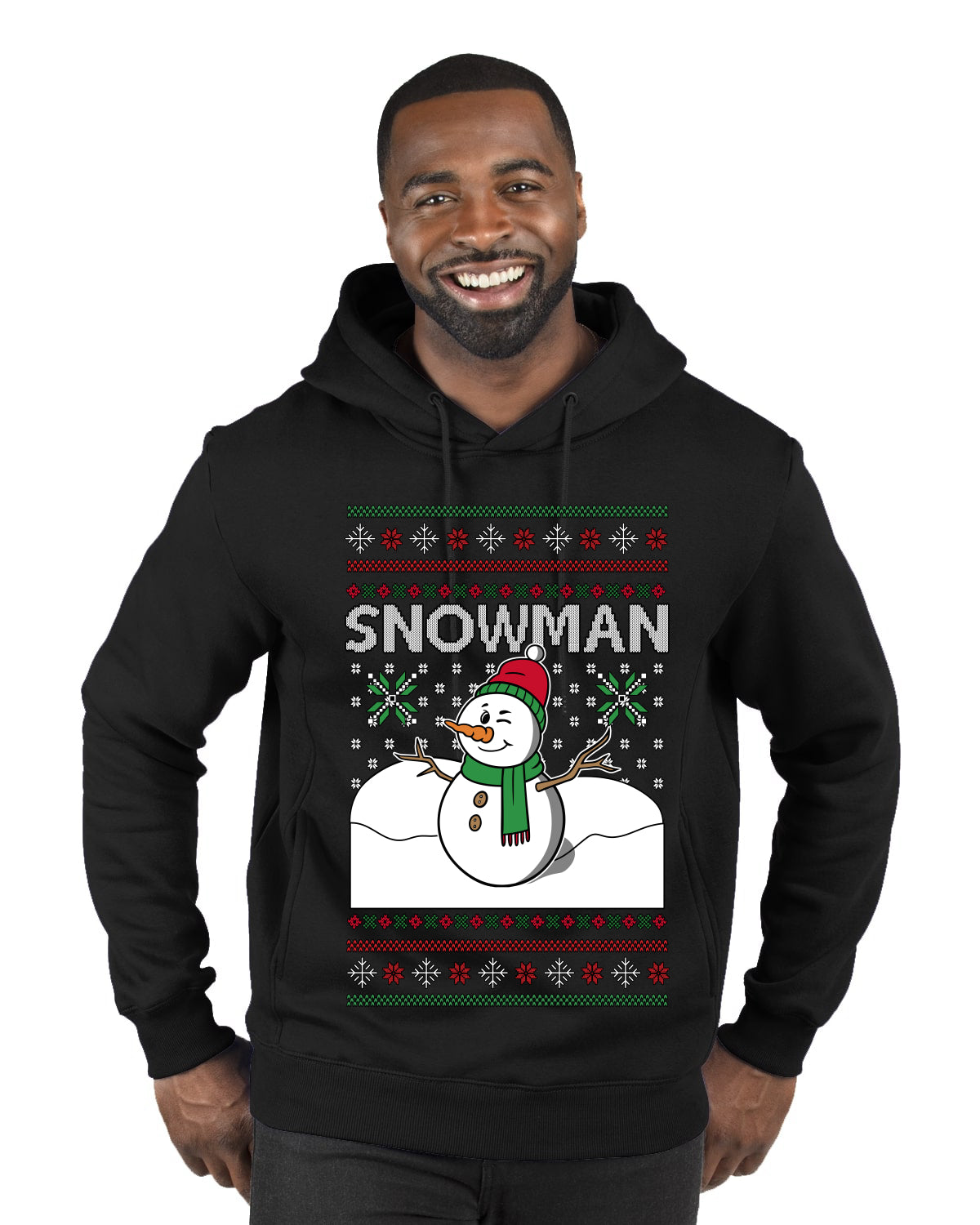 Snowman, Ugly Christmas Sweater Unisex Premium Graphic Hoodie Sweatshirt