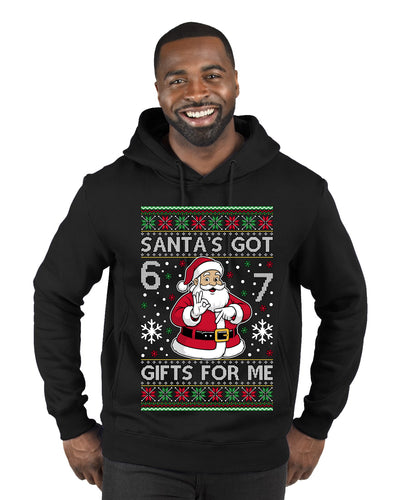 Santa's Got 6 7 Gifts For Me, Ugly Christmas Sweater Unisex Premium Graphic Hoodie Sweatshirt