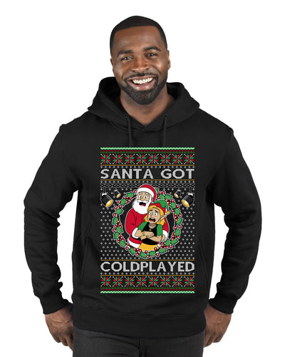 Santa Got Coldplayed, Ugly Christmas Sweater Unisex Premium Graphic Hoodie Sweatshirt