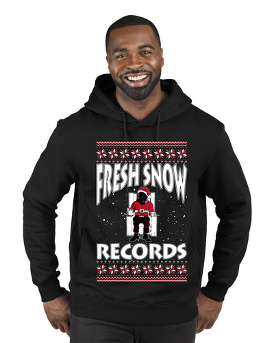 Fresh Snow Records Hip Hop Parody, Ugly Christmas Sweater Unisex Premium Graphic Hoodie Sweatshirt