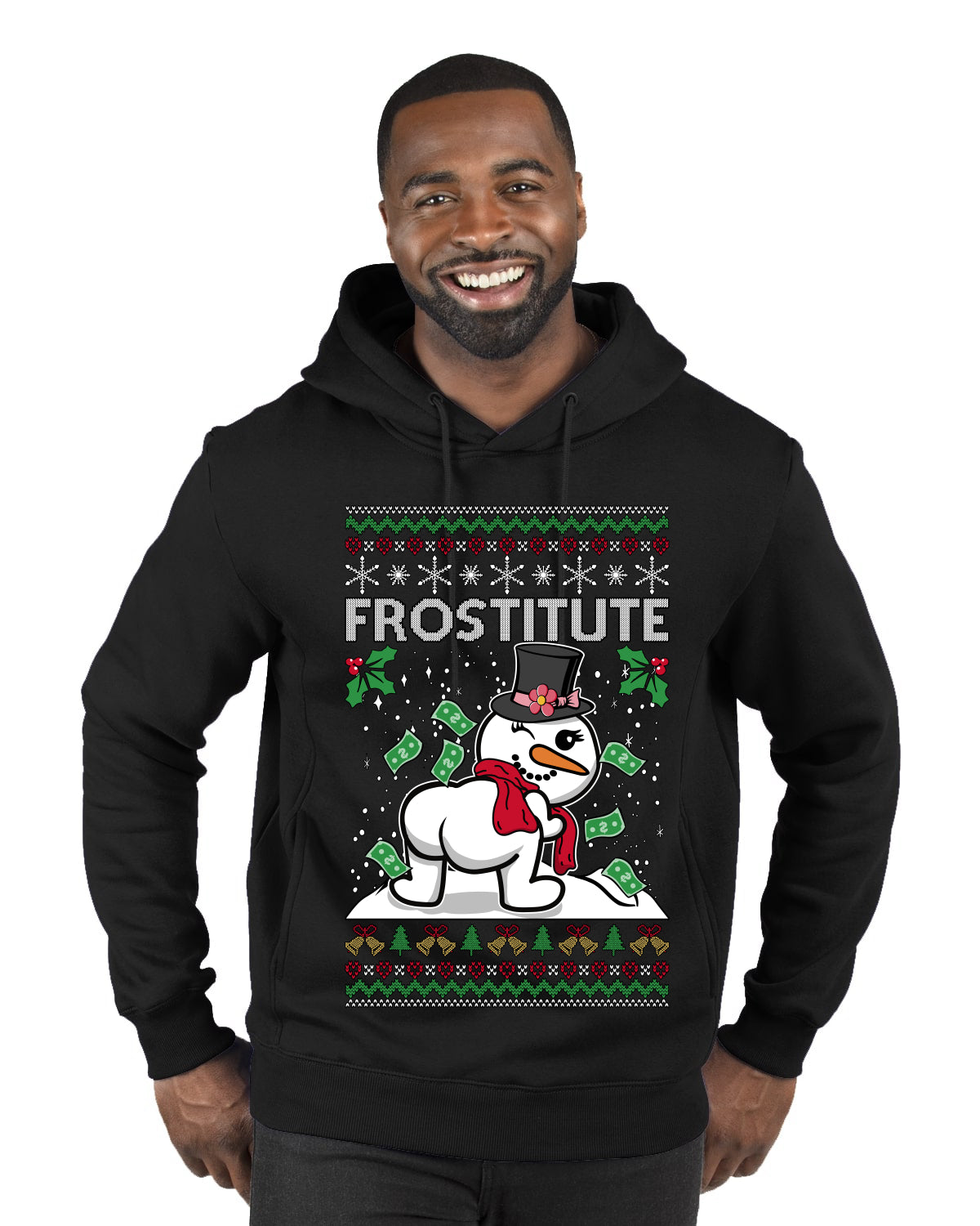 Frostitute, Ugly Christmas Sweater Unisex Premium Graphic Hoodie Sweatshirt