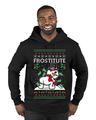 Frostitute, Ugly Christmas Sweater Unisex Premium Graphic Hoodie Sweatshirt