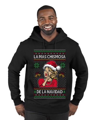 La Mas Chismosa De La Navidad, Ugly Christmas Sweater Unisex Premium Graphic Hoodie Sweatshirt