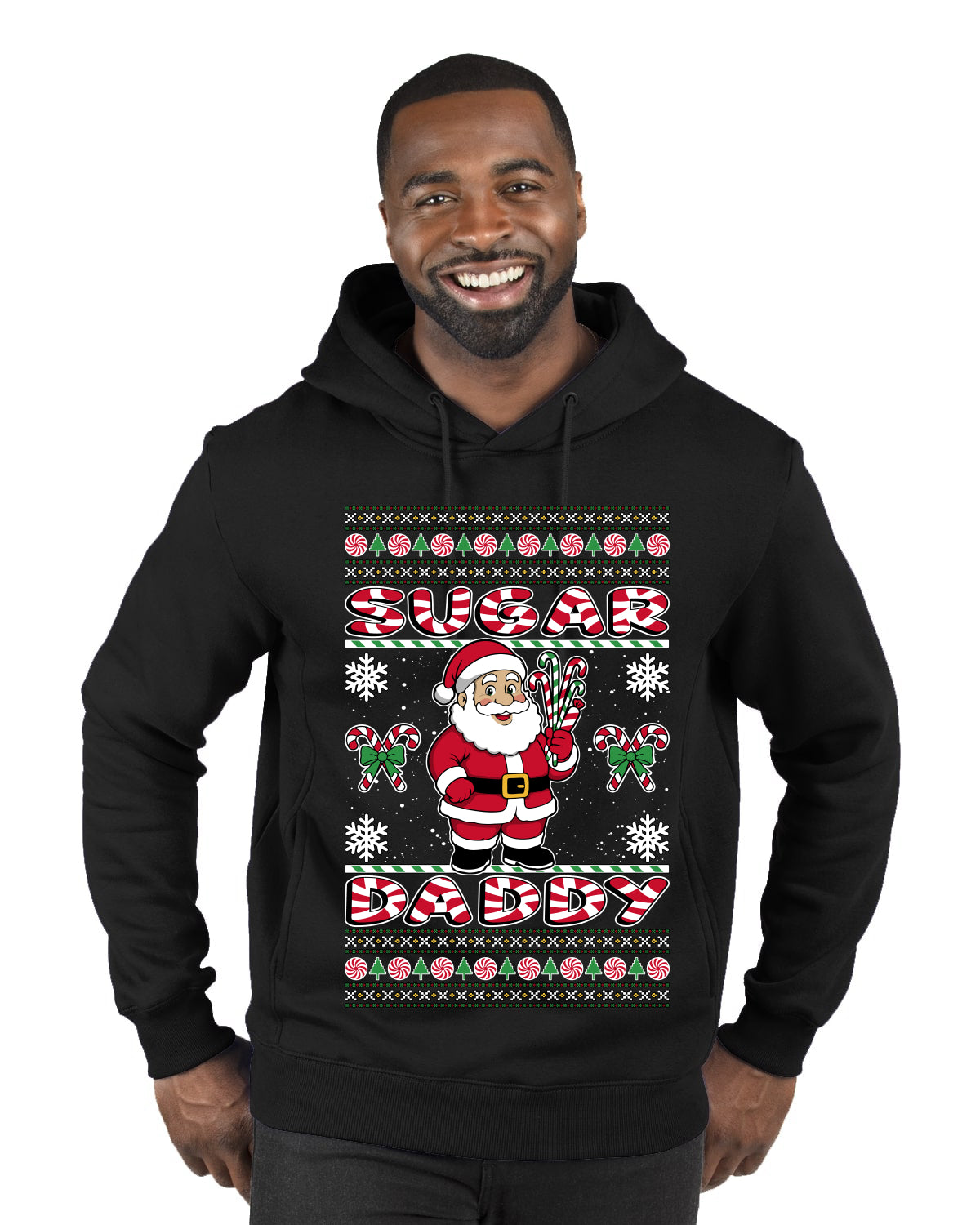 Sugar Daddy Santa, Ugly Christmas Sweater Unisex Premium Graphic Hoodie Sweatshirt