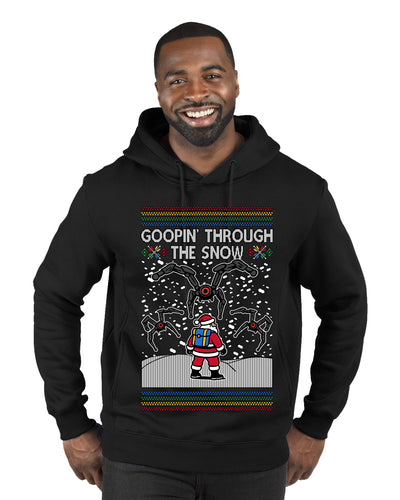 Goopin' Through The Snow Gamer Santa, Ugly Christmas Sweater Unisex Premium Graphic Hoodie Sweatshirt