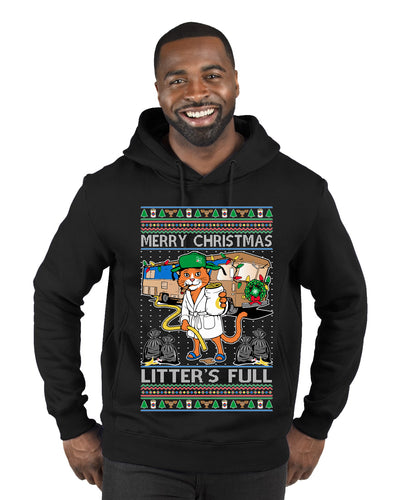 Litters Full Cat, Ugly Christmas Sweater Unisex Premium Graphic Hoodie Sweatshirt