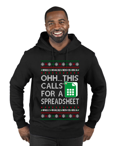Oh... This Calls for A Spreadsheet, Ugly Christmas Sweater Unisex Premium Graphic Hoodie Sweatshirt
