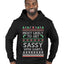 Most Likely To Get Sassy With Santa, Ugly Christmas Sweater Unisex Premium Graphic Hoodie Sweatshirt
