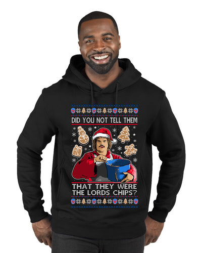 Did You Not Tell Them They Were The Lords Chips, Luchadores Christmas Cookies Design, Ugly Christmas Sweater Unisex Premium Graphic Hoodie Sweatshirt