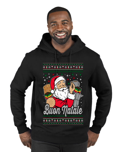 Buon Natale, Italian Santa Claus, Funny, Italian American Humor, Ugly Christmas Sweater Unisex Premium Graphic Hoodie Sweatshirt