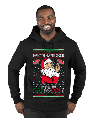 Forget The Milk And Cookies, Where's The Gabagool? Funny Italian Capicola, Italian American Slang Christmas Sweater, Ugly Christmas Sweater Unisex Premium Graphic Hoodie Sweatshirt