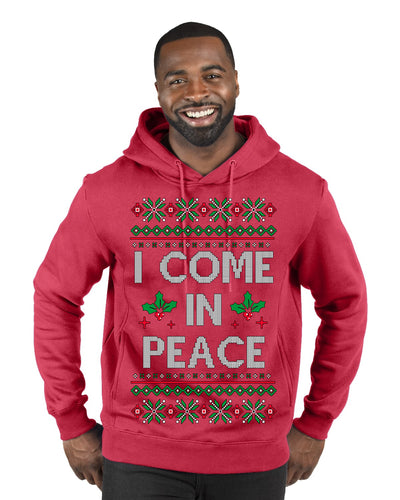 I Come in Peace Ugly Christmas Sweater Premium Graphic Hoodie Sweatshirt