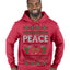 Peace Ugly Christmas Sweater Premium Graphic Hoodie Sweatshirt