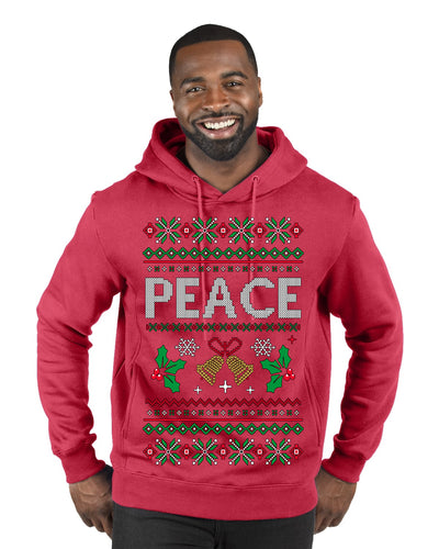 Peace Ugly Christmas Sweater Premium Graphic Hoodie Sweatshirt
