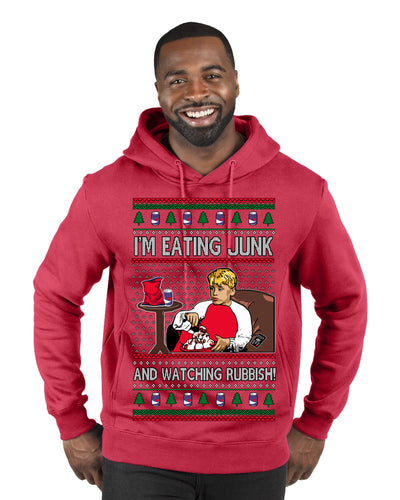 I'm Eating Junk and Watching Rubbish 90s Movie Ice Cream Ugly Christmas Sweater Premium Graphic Hoodie Sweatshirt