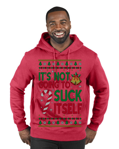 It's Not Going to Suck Itself Funny Candy Cane Ugly Christmas Sweater Premium Graphic Hoodie Sweatshirt