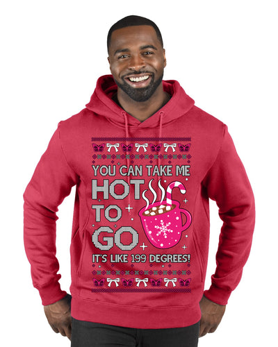 You Can Take Me Hot to Go, Hot Cocoa Viral Song Pop Music Ugly Christmas Sweater Premium Graphic Hoodie Sweatshirt