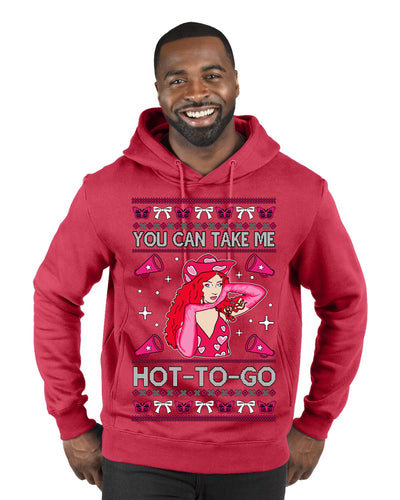 You Can Take Me Hot to Go, Funny Midwest Princess Pop Star Ugly Christmas Sweater Premium Graphic Hoodie Sweatshirt
