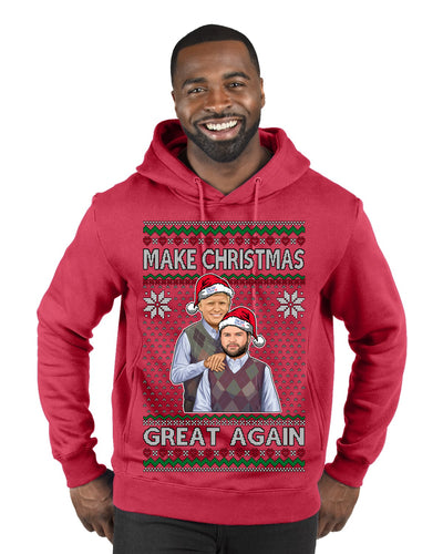 Make Christmas Great Again Trump Vance 2024 Movie Parody Ugly Christmas Sweater Premium Graphic Hoodie Sweatshirt