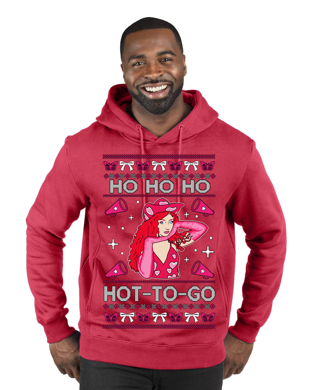 Ho Ho Ho Hot to Go, Viral Midwest Princess Song Dance Pop Star Concert Tour Merch Ugly Christmas Sweater Premium Graphic Hoodie Sweatshirt