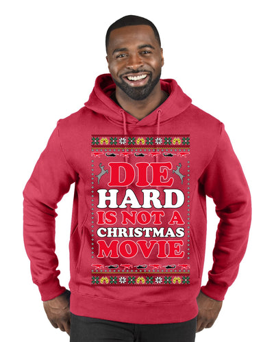 Die Hard is Not a Christmas Movie Classic, McClane Hans Nakatomi Plaza Xmas Party Holiday Movies Ugly Christmas Sweater Premium Graphic Hoodie Sweatshirt