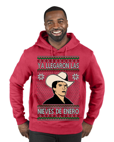 Ya Llegaron Las Nieves De Enero Chalino January Snow Ugly Christmas Sweater Premium Graphic Hoodie Sweatshirt