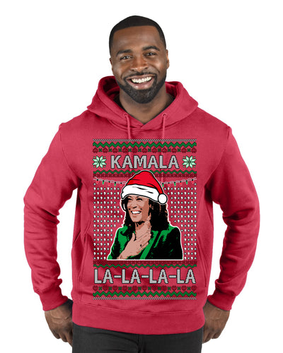 Kamala La La Funny Santa Hat Classic Xmas Song Carol Ugly Christmas Sweater Premium Graphic Hoodie Sweatshirt