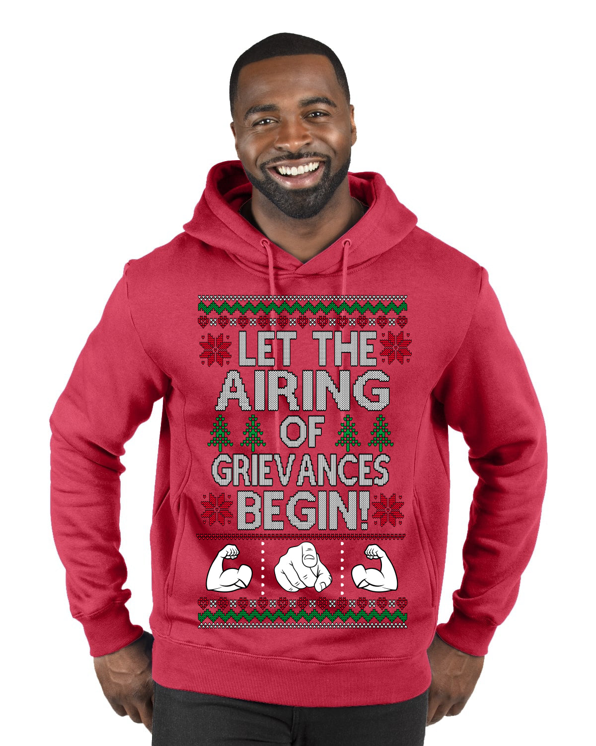 Let the Airing of Grievances Begin Funny TV Sitcom Festivus Ugly Christmas Sweater Premium Graphic Hoodie Sweatshirt
