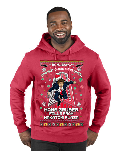 Not Christmas Until Hans Gruber Falls From Nakatomi Ugly Christmas Sweater Premium Graphic Hoodie Sweatshirt