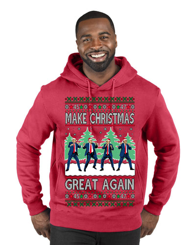 Make Christmas Great Again Shimmy Dance USA President Ugly Christmas Sweater Premium Graphic Hoodie Sweatshirt