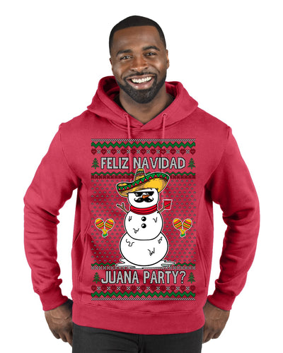Feliz Navidad Juana Party Funny Spanish Drinking Cerveza Ugly Christmas Sweater Premium Graphic Hoodie Sweatshirt