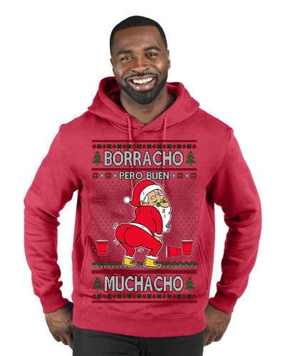 Borracho Pero Buen Muchacho Drunk But a Good Boy Funny Ugly Christmas Sweater Premium Graphic Hoodie Sweatshirt