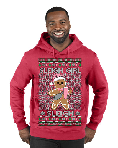 Sleigh Girl Sleigh Funny Trendy Pop Girly Sling Bag Coffee Cup Unisex Ugly Christmas Sweater Premium Graphic Hoodie Sweatshirt