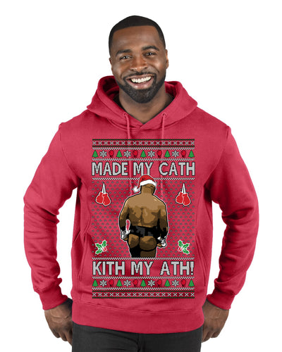 Made My Cath Kith My Ath, Funny Cash Money Viral Kiss My Ass Boxing Fight Meme, Men Women Ugly Christmas Sweater Premium Graphic Hoodie Sweatshirt