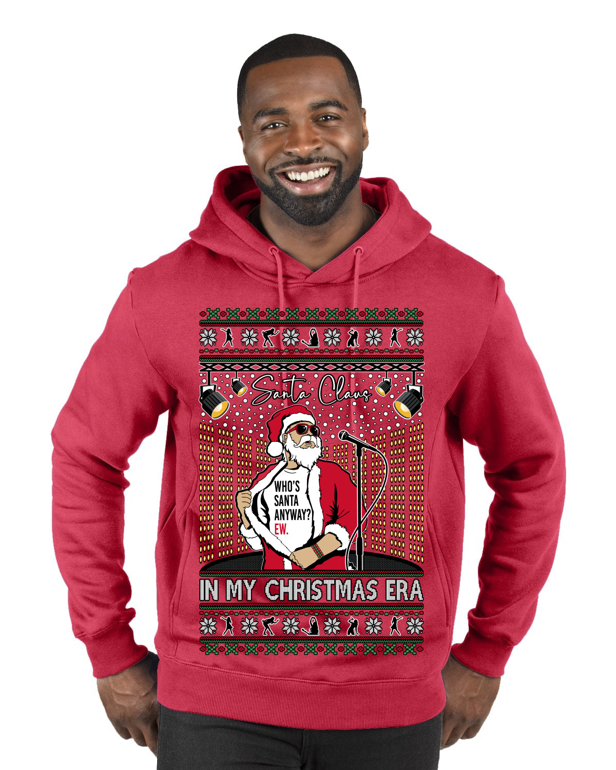 Santa Claus In My Christmas Era Xmas Ugly Christmas Sweater Premium Graphic Hoodie Sweatshirt