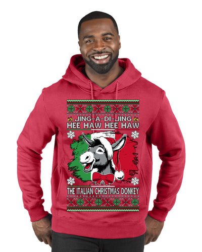 Jing a Di Jing Dominick the Italian Christmas Donkey Ugly Christmas Sweater Premium Graphic Hoodie Sweatshirt