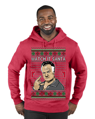 Watch It Santa Funny Paulie Italian Mafia TV Show Ugly Christmas Sweater Premium Graphic Hoodie Sweatshirt
