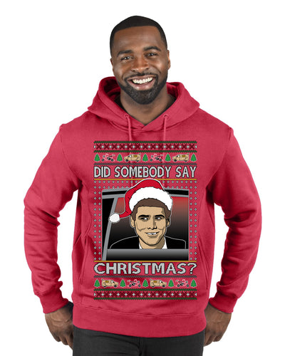 Did Somebody Say Christmas? Lloyd Dumb Dumber 90s Movie Ugly Christmas Sweater Premium Graphic Hoodie Sweatshirt