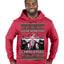 I'll Be Home for Christmas Pink Suit | Funny Santa Clause President Donald Trump Ugly Christmas Sweater Premium Graphic Hoodie Sweatshirt
