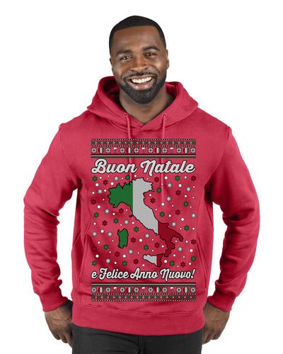 Buon Natale e Felice Anno Nuovo! Merry Christmas and Happy New Year Ugly Christmas Sweater Premium Graphic Hoodie Sweatshirt