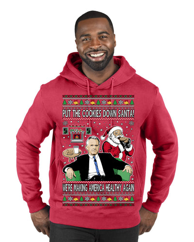 Put the Cookies Down Make America Healthy Again RFK Ugly Christmas Sweater Premium Graphic Hoodie Sweatshirt
