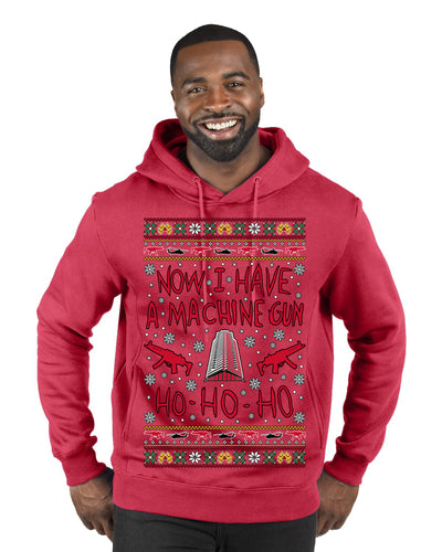 Now I Have a Machine Gun Ho Ho Ho Nakatomi Die Hard McClane Classic 80s Xmas Movie Ugly Christmas Sweater Premium Graphic Hoodie Sweatshirt