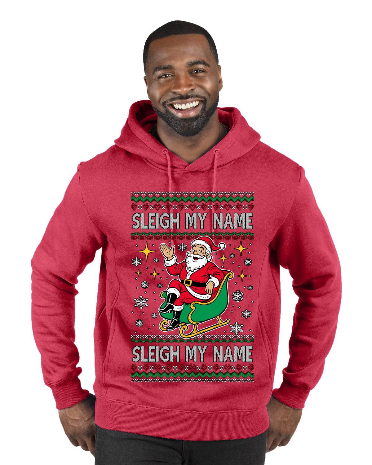 Sleigh My Name Sleigh My Name, Pop Singers, Song Lyrics Pun, Santa Sleigh, Ugly Christmas Sweater Premium Graphic Hoodie Sweatshirt
